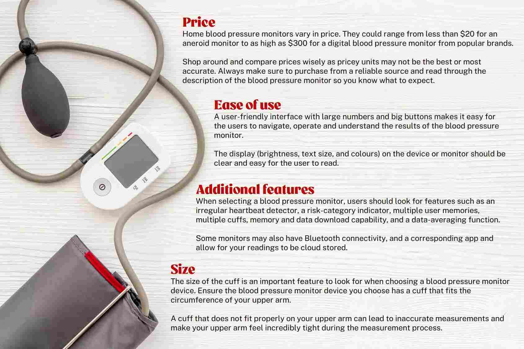 4 key factors to choosing a blood pressure monitor