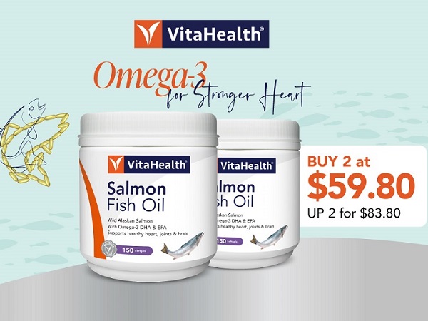 2 bottles of Salmon Fish Oil 150s at $59.80 (Save $24)