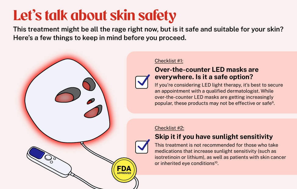 Great Eastern Lifepedia safety checklist when using LED masks