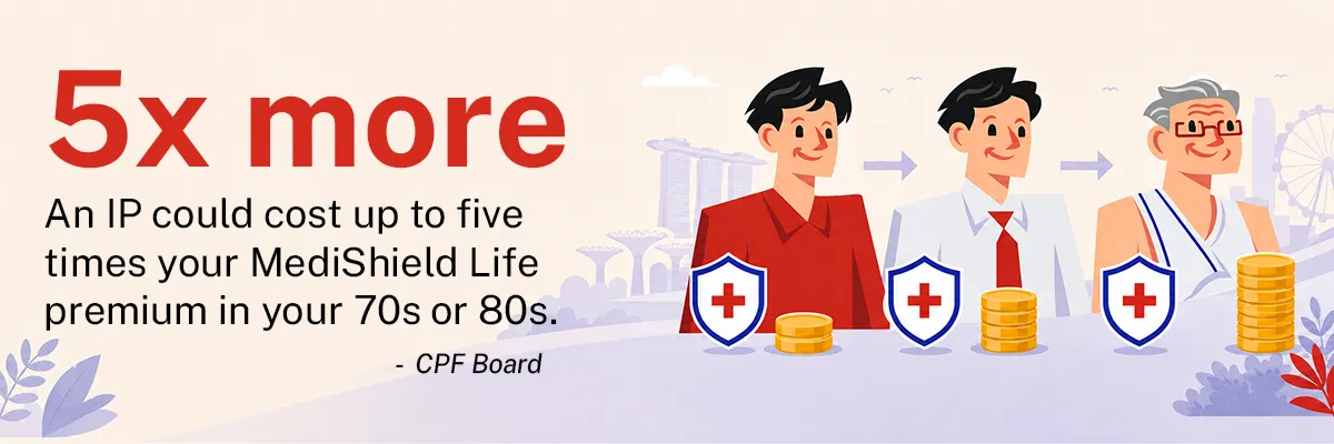 an integrated shield plan could cost 5 times your medishield life premium in your 70s or 80s, according to the CPF Board