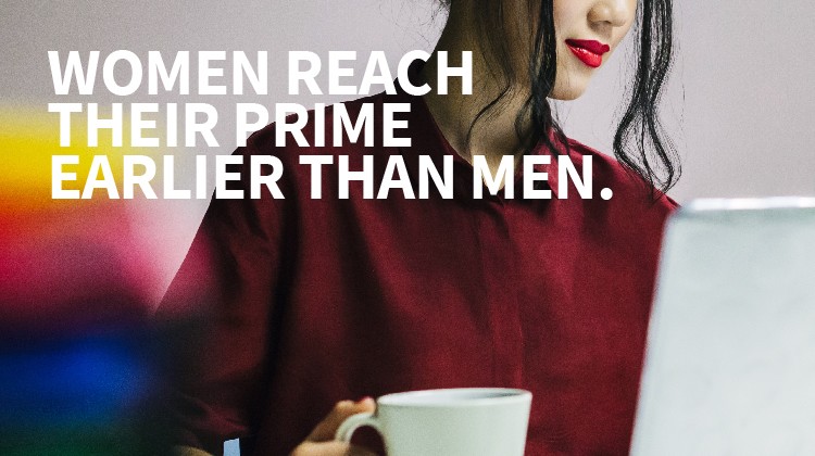 Women reach their prime earlier than men
